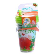 이븐플로 주 프렌즈 컨비니언스 빨대컵 300ml, 혼합 색상, 3개
