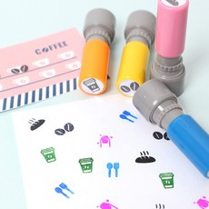 두루디자인 베이직 원형_꼬마 쿠폰 스탬프, 핑크(기본), 잉크 검정