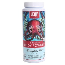 Leap Organics 바디 파우더 유칼립투스 민트, 99g, 1개