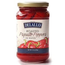 De Lallo 로스티드 피킬로 페퍼 인 워터 통조림, 1개, 340g