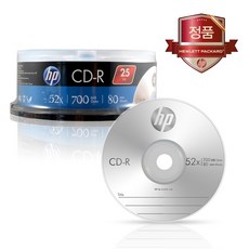 HP CD-R 52X 700MB 25p + 케익 트레이, 1개