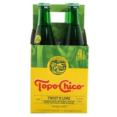 토포치코 트위스트 오브 라임 카보네이티드 미네랄 워터 내추럴 라임 플레이버, 355ml, 4개입