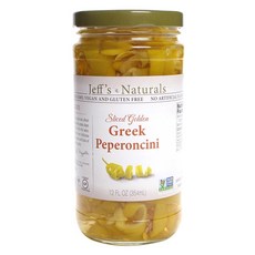 Jeff's Naturals 슬라이스드 골든 그릭 페퍼로치니, 354ml, 1개