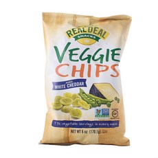 Real Deal All Natural Snacks 베지 칩스 에이지드 화이트 체다, 170.1g, 1개