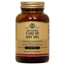 SOLGAR Megasoap CoQ-10 400毫克 無麩質 無糖 軟膠囊, 1個, 30錠