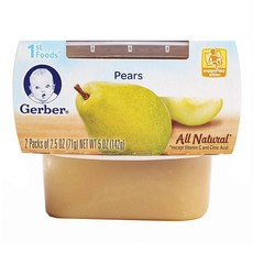 Gerber 1단계 어린이 식품 142g 2개입, 배(Pears), 1개