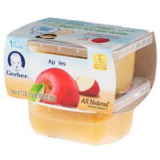 Gerber 1단계 어린이 식품 142g 2개입, 사과(Apples), 1개