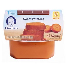Gerber 1단계 어린이 식품 142g 2개입, 고구마(Sweet Potatoes), 1개