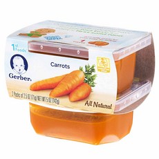 Gerber 1단계 어린이 식품 142g 2개입, 당근(Carrots), 1개