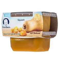 Gerber 1단계 어린이 식품 142g 2개입, 스쿼시(Squash), 1개