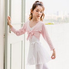 [삐에아떼르] 유아발레 쉬폰 리본 스커트 8001 화이트