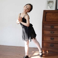 [삐에아떼르] 유아발레 쉬폰 리본 스커트 8001 블랙