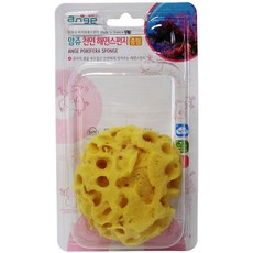 앙쥬 천연 해면 스펀지 무첨가물 목욕 스펀지, 중형(8X6.5cm), 1개