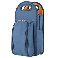 트루 메트로 2-보틀 토트 와인액세서리, Navy+Orange, 1개