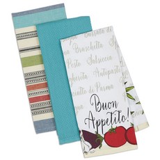 Design Imports 부온 아페티토 디쉬타월 키친크로스 45.7 x 71.1cm, 혼합 색상, 3개