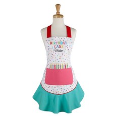 Design Imports 버스데이 케이크 메이커 러플 앞치마, 혼합 색상, 1개