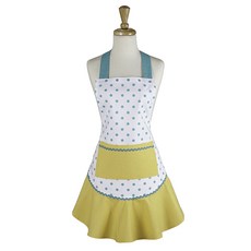 Design Imports 폴카 닷 임벨리쉬드 러플 앞치마, 혼합 색상, 1개