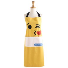 Design Imports 키스 더 쿡 프린티드 셰프스 앞치마, 혼합 색상, 1개