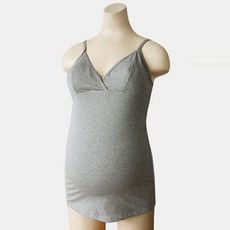 마더라이크 N.면스판캡내장수유나시- 민소매 임부 런닝 수유복