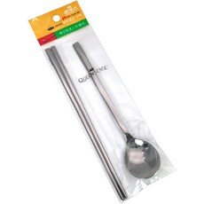 퀸센스 밥맛 좋은 민무늬 수저세트 일자형, 1세트, 숟가락 + 젓가락