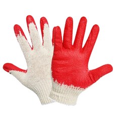 아운 반코팅장갑 10켤레 작업용 반코팅 면장갑 빨강 적코팅장갑, 10개