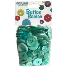 버튼갤로어 베이직 컬러풀 크래프트 버튼 단추 155.9g, Aqua, 1개