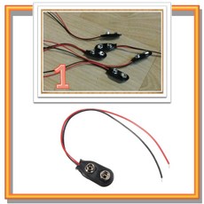 ACBU542 건전지 홀더 9V 2선 전원 스냅 밧데리 배터리, 1개, 1개입