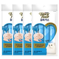 팬시피스트 퓨레키스 닭가슴살 퓨레&참치 플레이크(10g 4p 4개), 16개, 닭