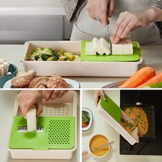 버블락 멀티도마 양면도마+채칼+강판+채반+믹싱볼 5in1, 1개