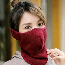 주닉스 극세사 넥워머 방한마스크 방한대 오토바이 스키 보드 용품 겨울 등산 낚시 레져 마스크, 귀마개 넥워머-와인, 1개