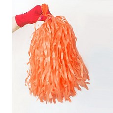 파티로 응원 종이수술 500수 치어리더 응원수술, 오렌지, 1개