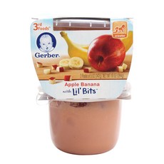 Gerber 3단계 142g 2개입, 애플 + 바나나 릴 비츠, 1개