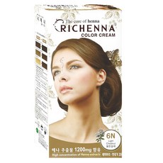 리체나 칼라크림 세화피앤씨 헤어컬러 염색약, 6N(밝은갈색), 3개