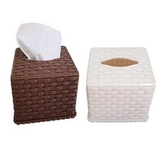 국산 라탄 냅킨함, 1개, 라탄냅킨함(아이보리)