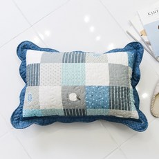 홈메이드 순면 100% 워싱 피그먼트 누빔 베개커버 애플