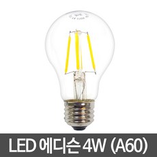 비스코 LED에디슨 A60 4W 에디슨전구 에디슨램프, 전구색, 1개