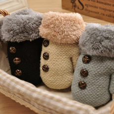 유아 아동 단추 벙어리 겨울 니트장갑 1+1