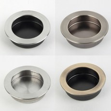 슬라이딩도어 미닫이 매입손잡이 원형오목이, 1개, 4.원형매입오목이 1번헤어라인 대60mm