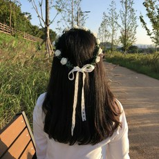 파티온 미니장미 화관 셀프웨딩소품 파티용품, 화이트