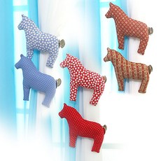 [리빙데코] 말 패브릭커튼장식집게, 비비블루플라워, 우, 1개