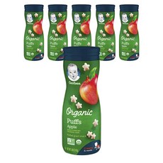 거버 어린이 퍼프 그레인 스낵 42g, 사과 (Apple), 6개