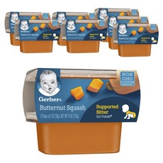 거버 어린이 과일퓨레 56g 2개입, 버터넛 + 호박(Butternut + Squash), 113g, 8개