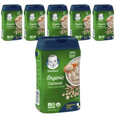 거버 싱글 그레인 시리얼 어린이 미음 227g, 오트밀 (Oatmeal), 6개입