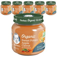 거버 액상 어린이 미음 글래스 자 113g, 고구마 + 사과 + 당근 + 계피(Sweet Potato + Apple + Carrot + Cinnamon), 6개