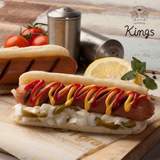 킹즈 치아바타 100% 수제 핫도그 프리미엄(기본소스), 185g, 10개