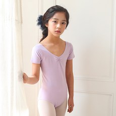 국산 유아/주니어/성인용 베이직 반팔레오타드(바이올렛)