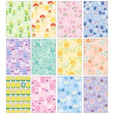 마음담아 60장세트 감성 인테리어 크라프트 꽃 애플데이 엽서 세트 모음, 10. 파스텔꽃(봉투포함)