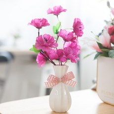 진달래 조화 화병 리즈 set 20cm 인테리어 봄 꽃 테이블 장식 소품 행사 꾸미기, 단품