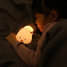 러블리 엔젤 피그밍 특이한 캐릭터 실리콘 무드등 타이머 수유등 무드등, 핑크