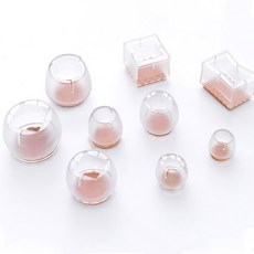 아이디어라떼 실리콘 투명 의자 다리커버 4P, 4개